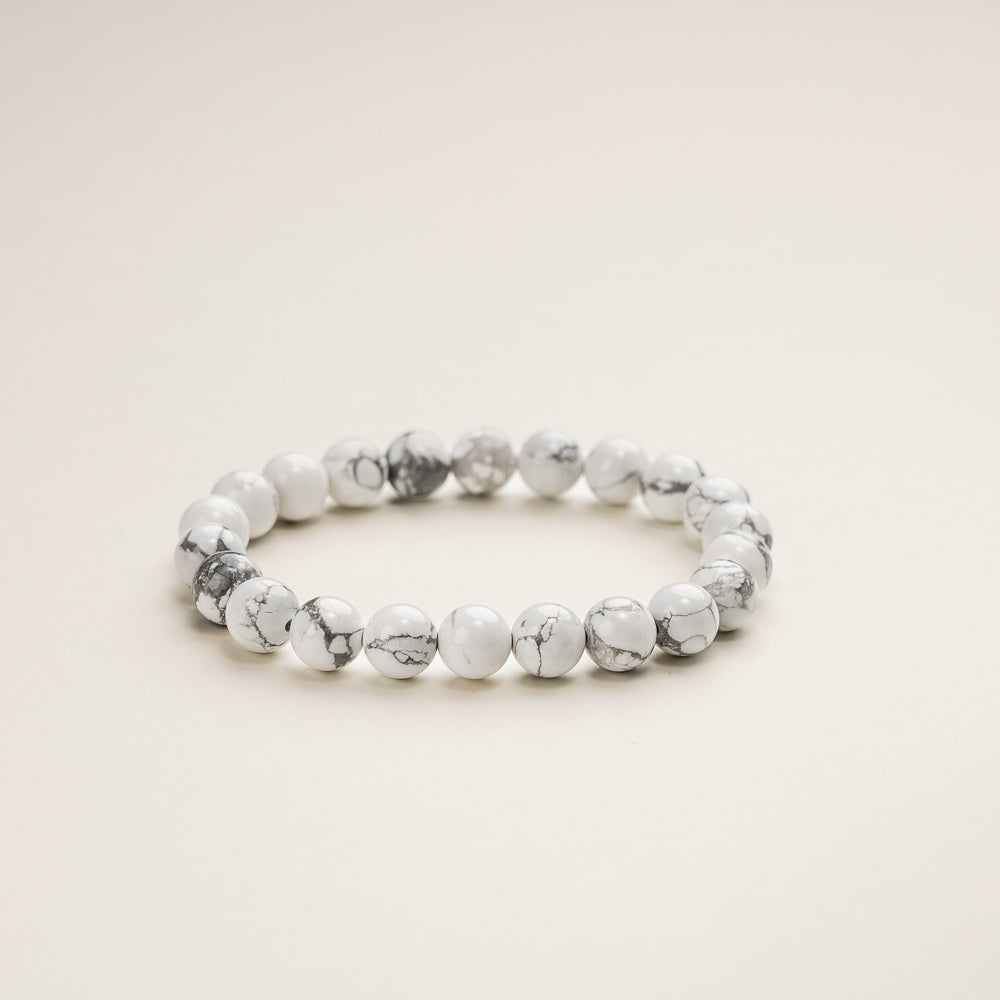 White Marble Calm Bracelet – Clarity & Focus | Metal Element