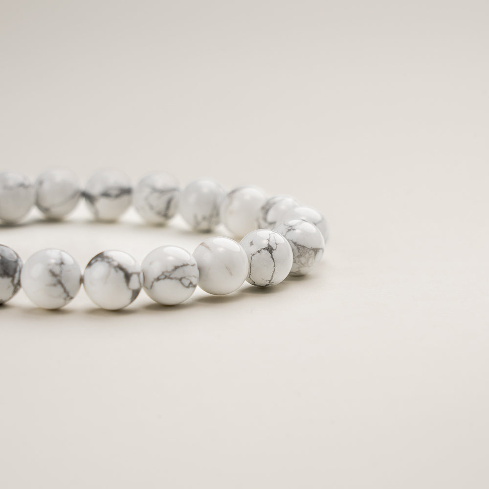 White Marble Calm Bracelet – Clarity & Focus | Metal Element